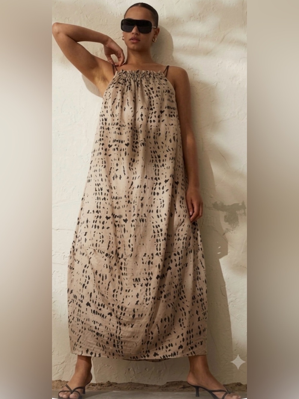 H&M Black Spaghetti-Strap Maxi Dress